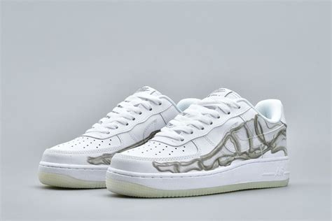 2018 White Nike Air Force 1 Low Skeleton” Glow In The Dark Outsole