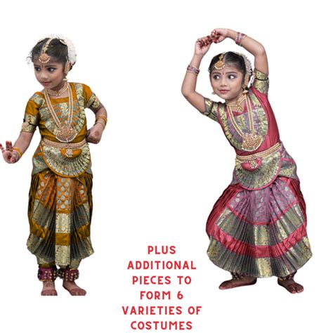 Bharatanatyam Costume without Pallu - Combo set | Sarva Fine Arts