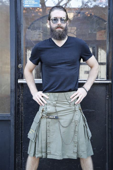 Modern Gothic Kilt With Silver Chains Scottish Kilt