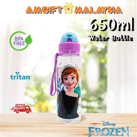 Disney Frozen 650ml Tritan Drinking Water Bottle With Straw And Short