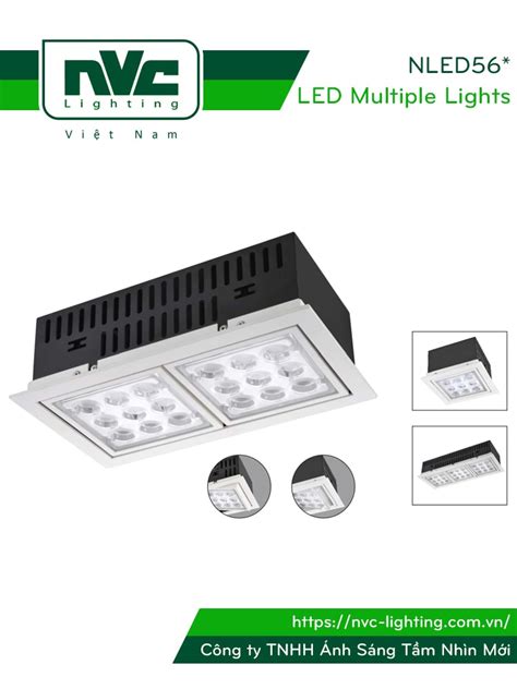 Đèn multiple light NLED561 NLED562 NLED563 vành lật, chóa vuông
