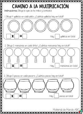 Material para inicio y repaso a la multiplicación Math lessons