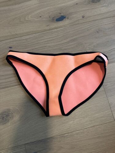 Triangl Neoprene Neon Orange Bikini Bottom Only Womens Swim Swimsuit