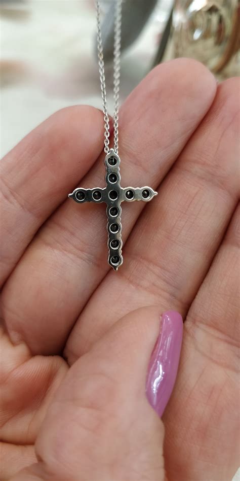 119 Ct Black Diamond Cross Necklace Real Natural Diamond Etsy