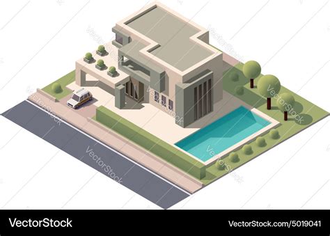 Isometric Modern House Royalty Free Vector Image