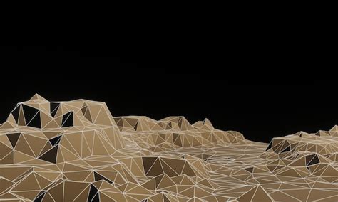 Premium Photo D Rendered Brown Low Poly Topographic Mountain With