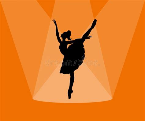 The Silhouette of a Ballerina in a Dance Stock Vector - Illustration of ...