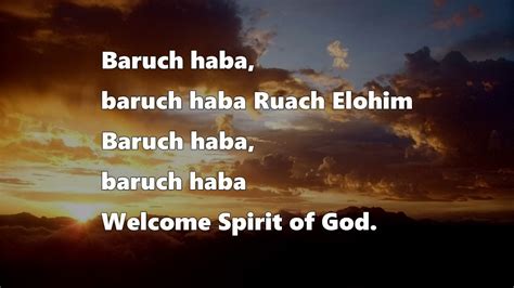 Bo Ruach Elohim Lyrics Youtube