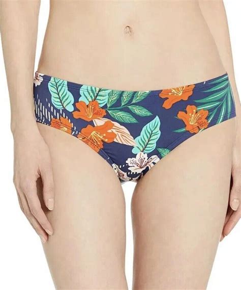 Hobie Junior S Skimpy Hipster Bikini Swimsuit Bottom Navy Hibiscus