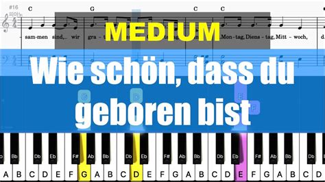 Piano Tutorial Wie schön dass du geboren bist Sheet Chords