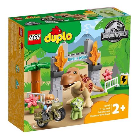 Lego Duplo Jurassic World T rex ve Triceratops Dinozor Kaçışı 10939