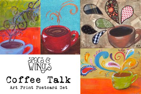 Specs and Wings: NEW Coffee Talk Postcard Set!