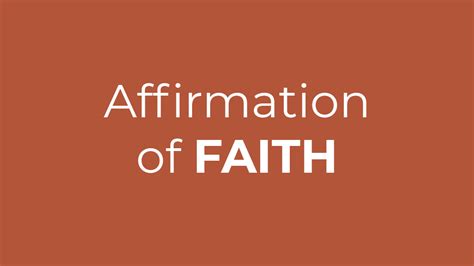 Affirmation Of Faith Resurrection