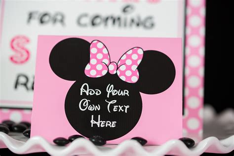 Minnie Mouse Party Food Labels in Pink – 505 Design, Inc