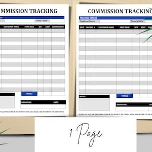 Employee Commission Tracker HR Payroll Word Template - Etsy