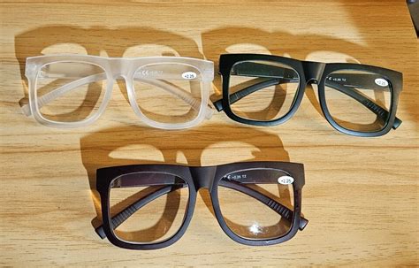 Large Reading Glasses Mens Or Womens ÷2 50 Tz Brown White And Green Ebay