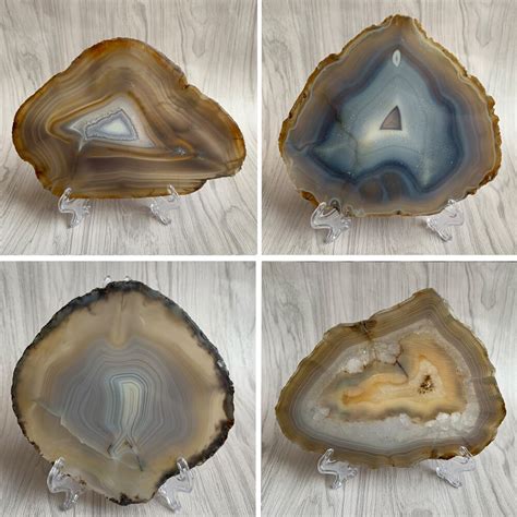 Natural Agate Slice Coasters Feng Shui Decoration Crystal Slab Rock