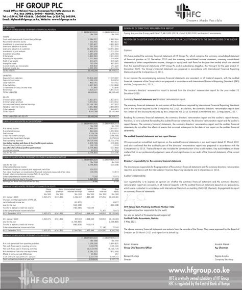 hf group limited hfckke  abridged report