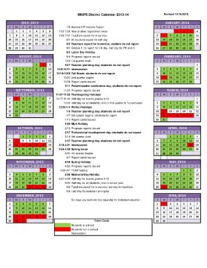 Mnps Calendar - Fill and Sign Printable Template Online