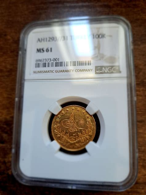 Ottoman Empire Abdul Hamid Ii Gold Kurush Ah Year Ngc Ms