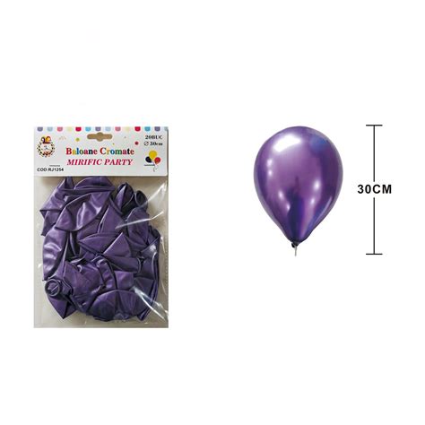 Set 20 Baloane Pentru Petrecere Din Latex Metalizate RJ1254 Mov 30