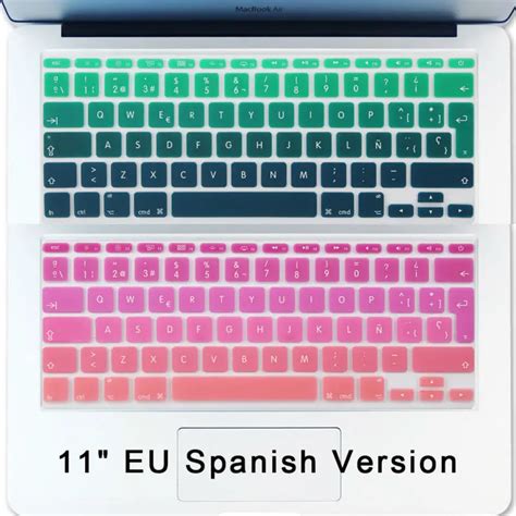 Aliexpress.com : Buy Air 11 inch Spanish Keyboard Cover Gradient Euro Enter Silicone Spain ...