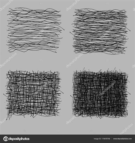 Grunge Rough Hatching Drawing Textures Set Vector Illustration Stock