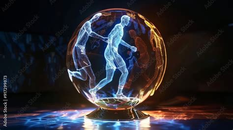 Crystal Ball With Holographic Projections Of Olympic Events Inside