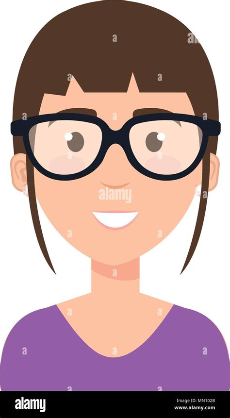 Beautiful Woman With Glasses Avatar Character Stock Vector Image And Art