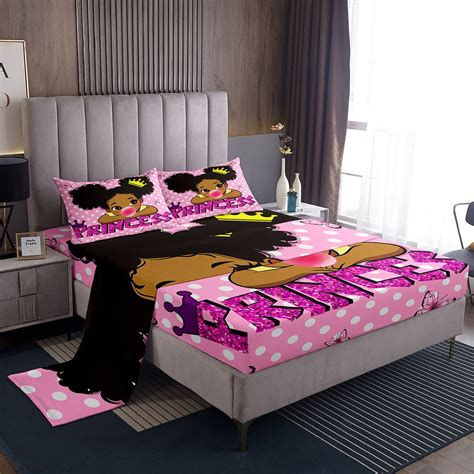 Yst Black Girls Magical Sheets African Style American Girl Bed Sheets Afro Pretty Girls Sheet