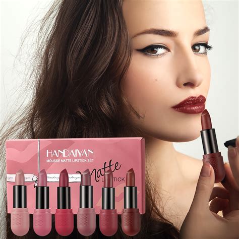 JINCBY Clearance 6 Colours Matte Lipstick Set Smooth Nude Lipstick Long