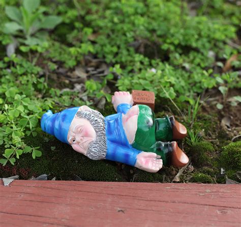 Showfeicat Funny Naughty Lay Down Drunken Garden Dwarf Gnome Garden