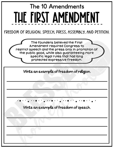 Ten Amendments Worksheets Learn About The 10 Amendments