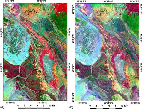 A Colour Ratio Composite Image Applied To The Study Area B Landsat 8