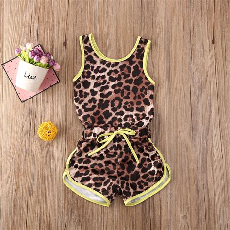 Verano Ni O Ni Os Beb S Ni As Ni Os Leopardo Traje De Ba O Bikini Conjunto Infantil Ni Os Traje