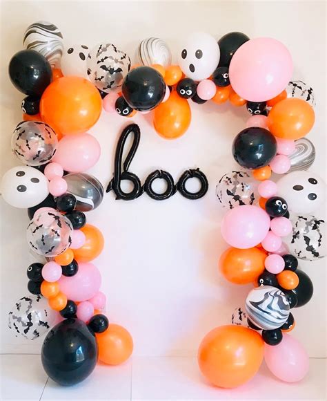 Halloween Balloon Garland Pink Halloween Halloween Baby Etsy