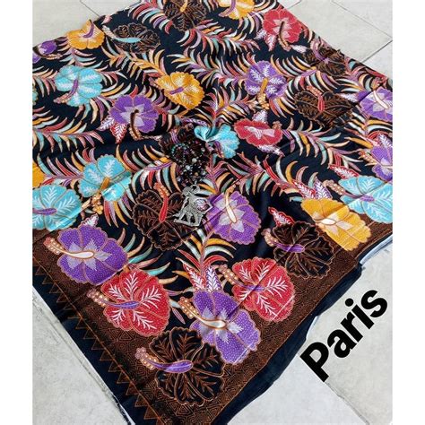 Jual Kain Batik Paris Solo Kembang Sepatu Coklat Shopee Indonesia