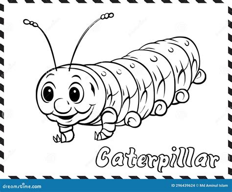 Caterpillar Coloring Page For Kids Vector Illustration Cartoondealer