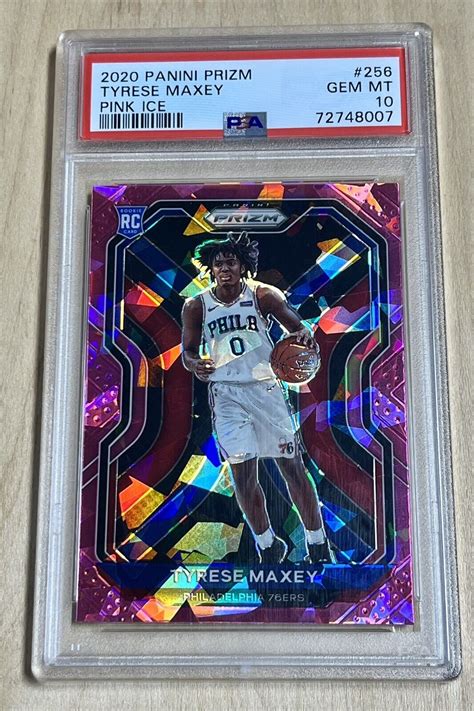 Panini Prizm Tyrese Maxey Pink Ice Rc Rookie Psa Gem