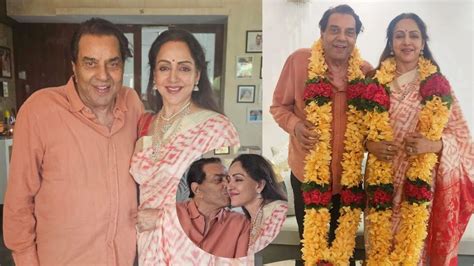 Dharmendra Kisses His Wife Hema Malini On Their 44th Wedding