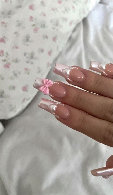 These Are Soft Pink Acrylic French Nails Perfect For Your Aesthetic