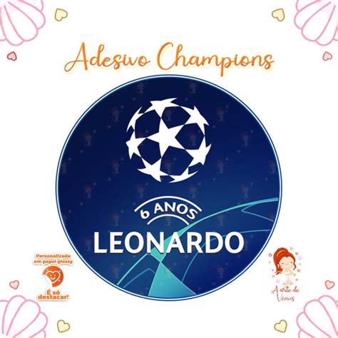 30 Adesivos Personalizados 5x5 Futebol Champions Elo7