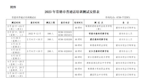 2023年湖南常德普通话考试时间及报名时间公布（全年安排）