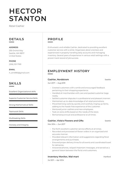 Cashier Resume Examples Writing Tips Free Guide Resume Io