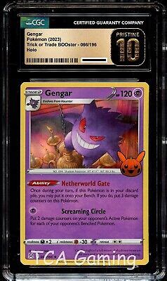 CGC 10 PRISTINE Gengar 066 196 HOLO PROMO Trick Or Trade Halloween