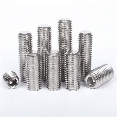 Stainless Steel A Metric Thread Grub Screws Flat End Point Hexagon