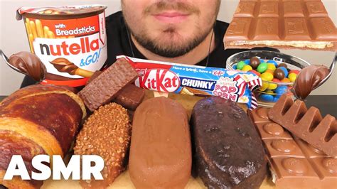 Asmr Chocolate Candy Ice Cream Bars And Candy Bars Mukbang Nutella Milka