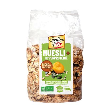 Muesli Plus hyperproteiné 500gr Grillon d or Acheter sur Greenweez