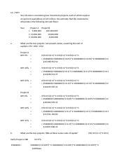 Problem Xlsx Npv Your Division Is Considering Two