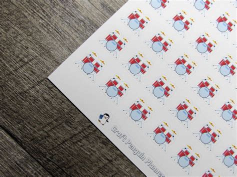 Drum Set Stickers - Craft Penguin Planner